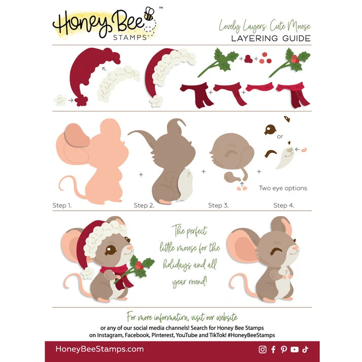 Honey Bee Stamps - Lovely Layers: Cute Mouse - Honey Cuts Stand-Alone Dies