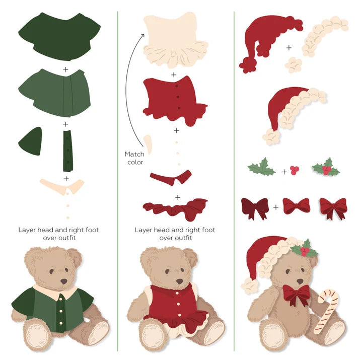 Honey Bee Stamps - Lovely Layers: Teddy Bear Holiday Add-On - Honey Cuts Stand-Alone Dies