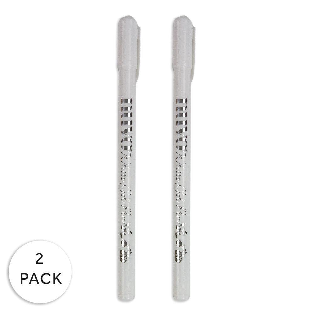 Nuvo - Gel Pens - White, 2 pack-ScrapbookPal