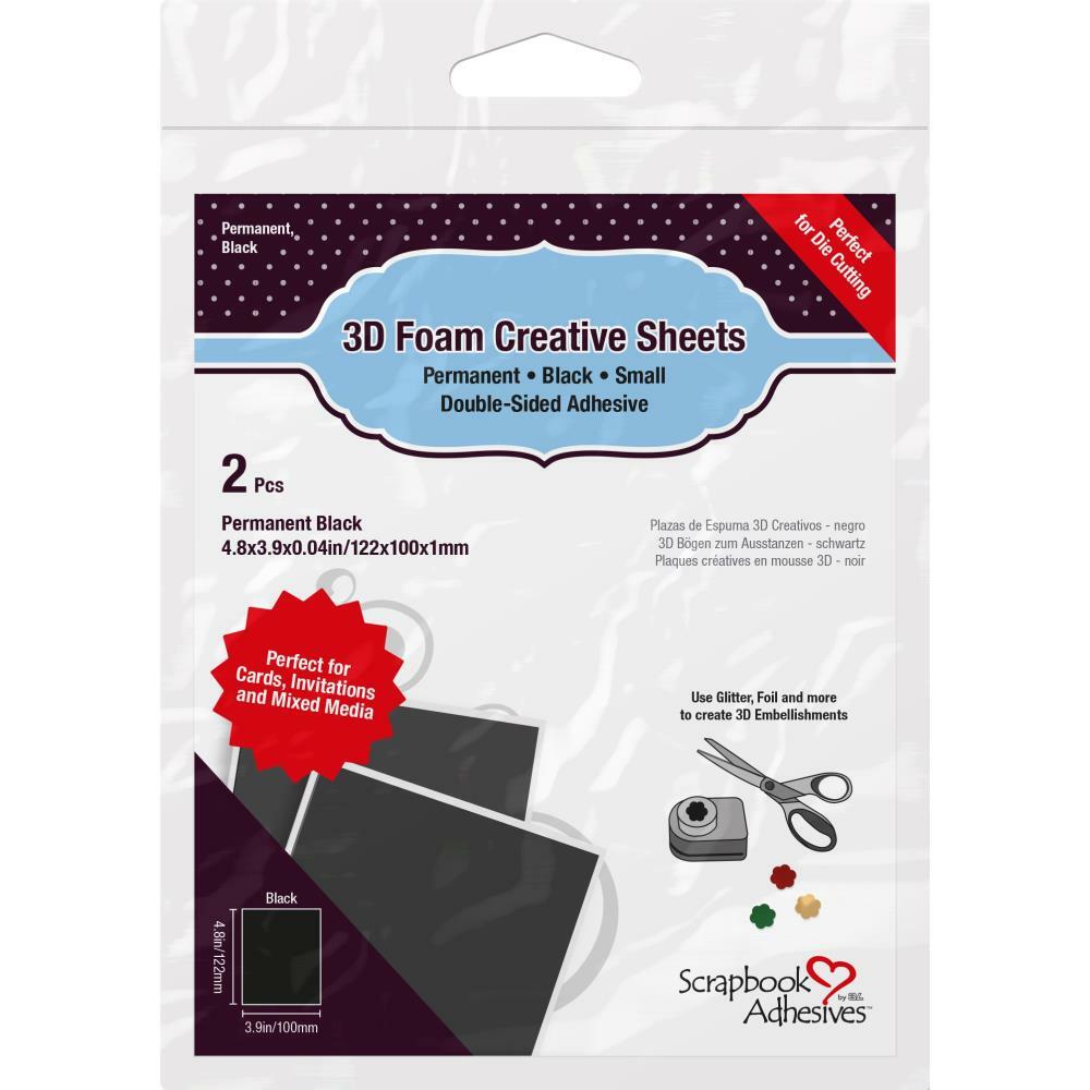 3L - Scrapbook Adhesives - 3D Foam Creative Sheets Small - Black-ScrapbookPal