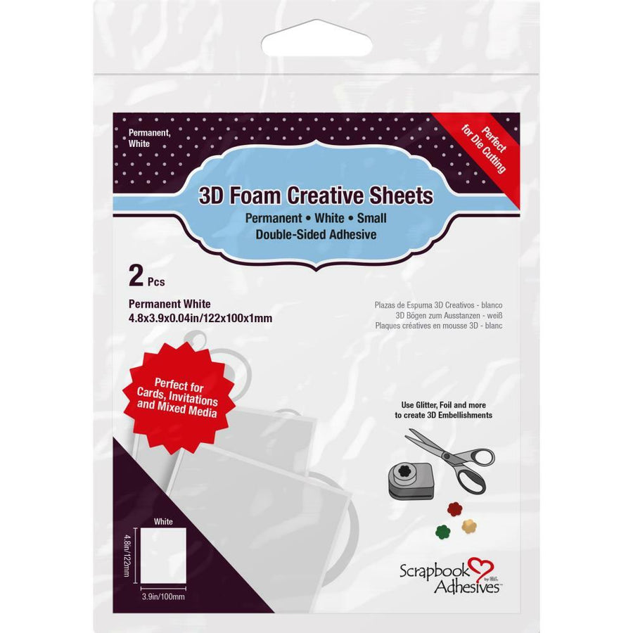 3L - Scrapbook Adhesives - 3D Foam Creative Sheets Small - White-ScrapbookPal