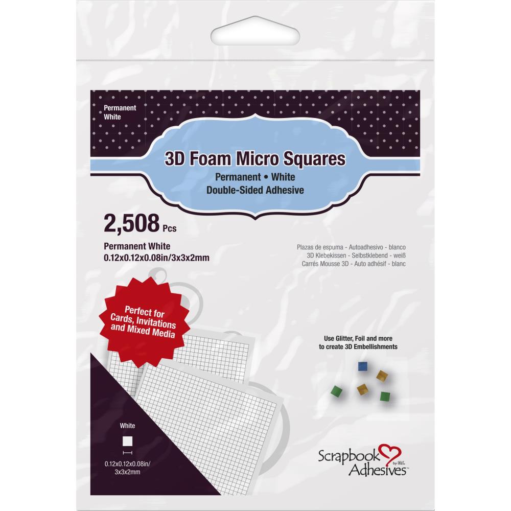 3L - Scrapbook Adhesives - 3D Foam Micro Squares - White-ScrapbookPal