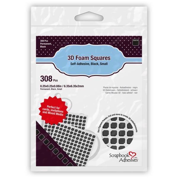 3L - Scrapbook Adhesives - 3D Foam Small Squares - Black-ScrapbookPal