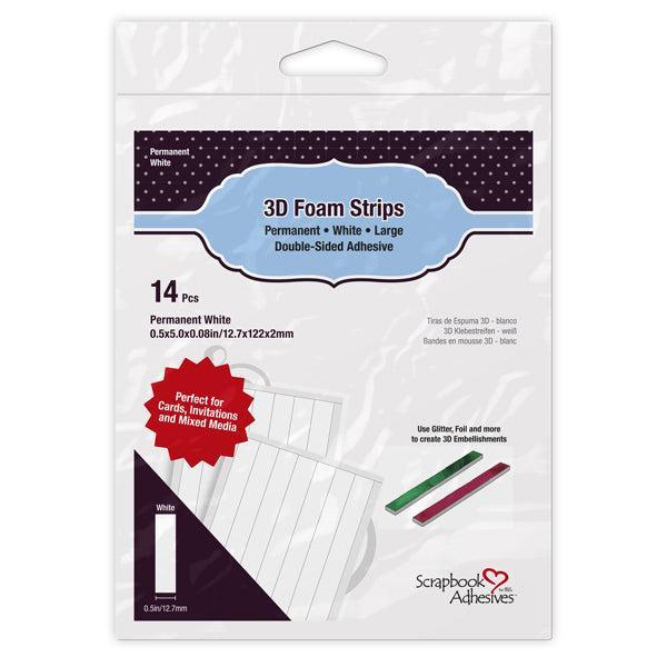 3L - Scrapbook Adhesives - 3D Foam Strips - White - Large-ScrapbookPal