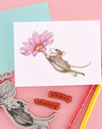Spellbinders - House-Mouse Spring Collection - Cling Stamps - Daisy Mouse