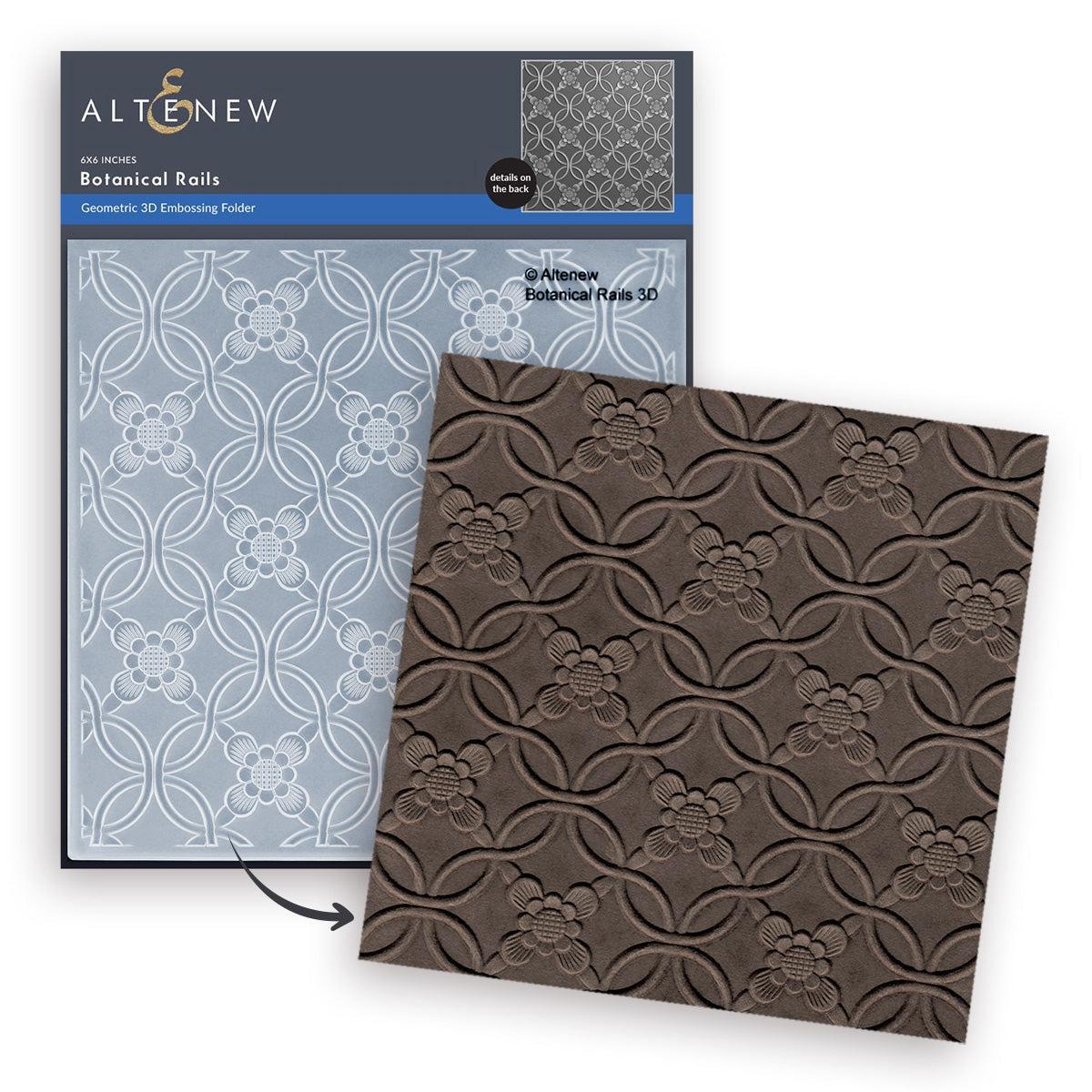 Altenew - 3D Embossing Folder - Botanical Rails-ScrapbookPal
