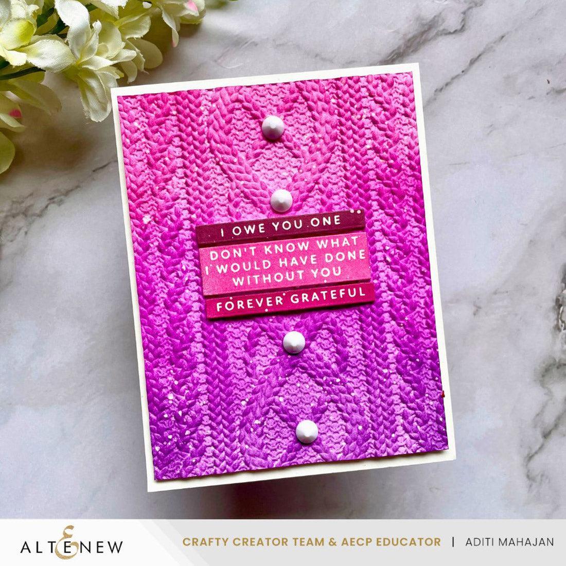 Altenew - 3D Embossing Folder - Cozy Sweater-ScrapbookPal