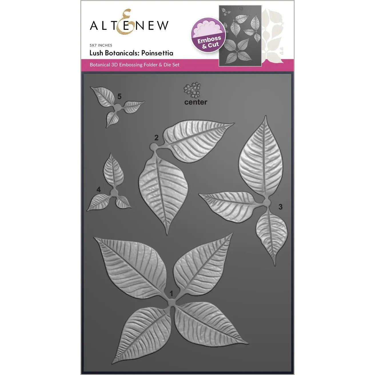 Altenew - 3D Embossing Folder &amp; Dies - Lush Botanicals: Poinsettia-ScrapbookPal