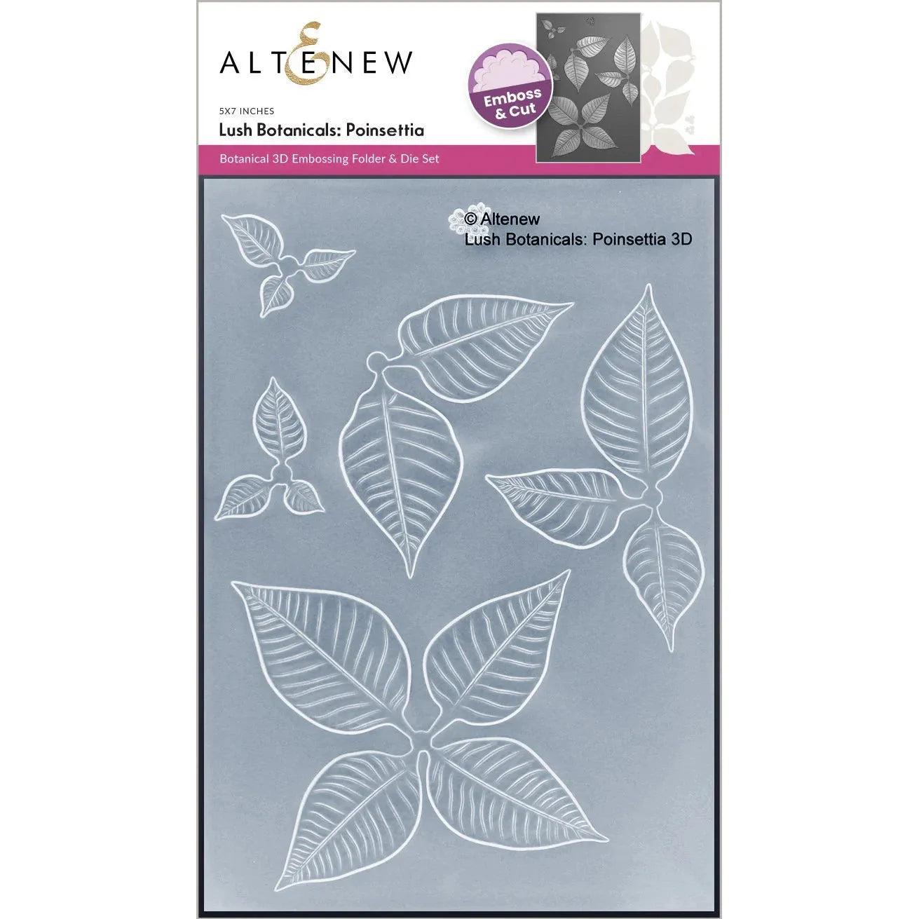 Altenew - 3D Embossing Folder &amp; Dies - Lush Botanicals: Poinsettia-ScrapbookPal
