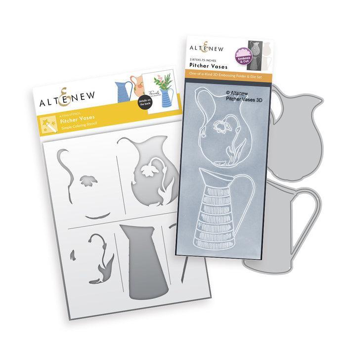Altenew - 3D Embossing Folder, Dies &amp; Stencils - Pitcher Vases-ScrapbookPal