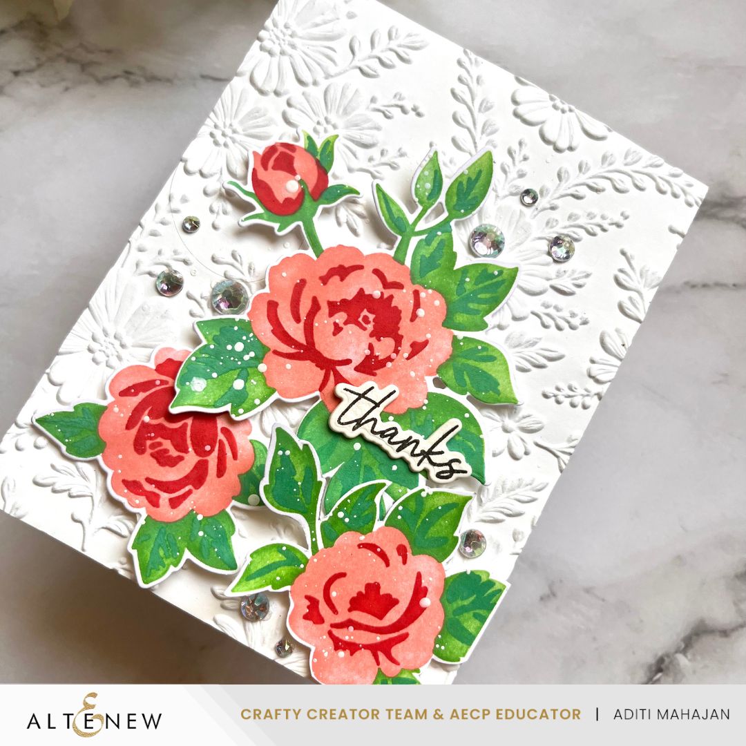 Altenew - 3D Embossing Folder - Piped Floral Lace-ScrapbookPal