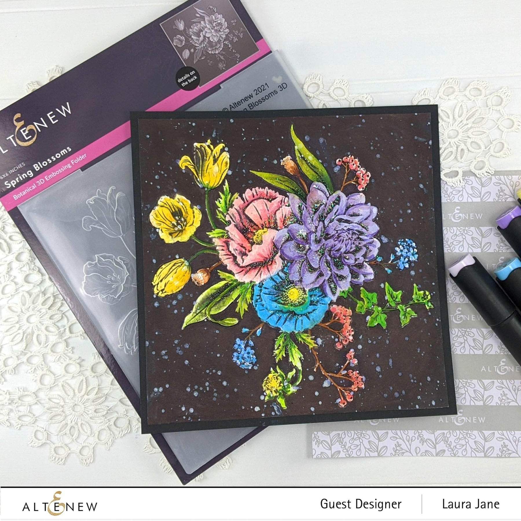 Altenew - 3D Embossing Folder - Spring Blossoms-ScrapbookPal