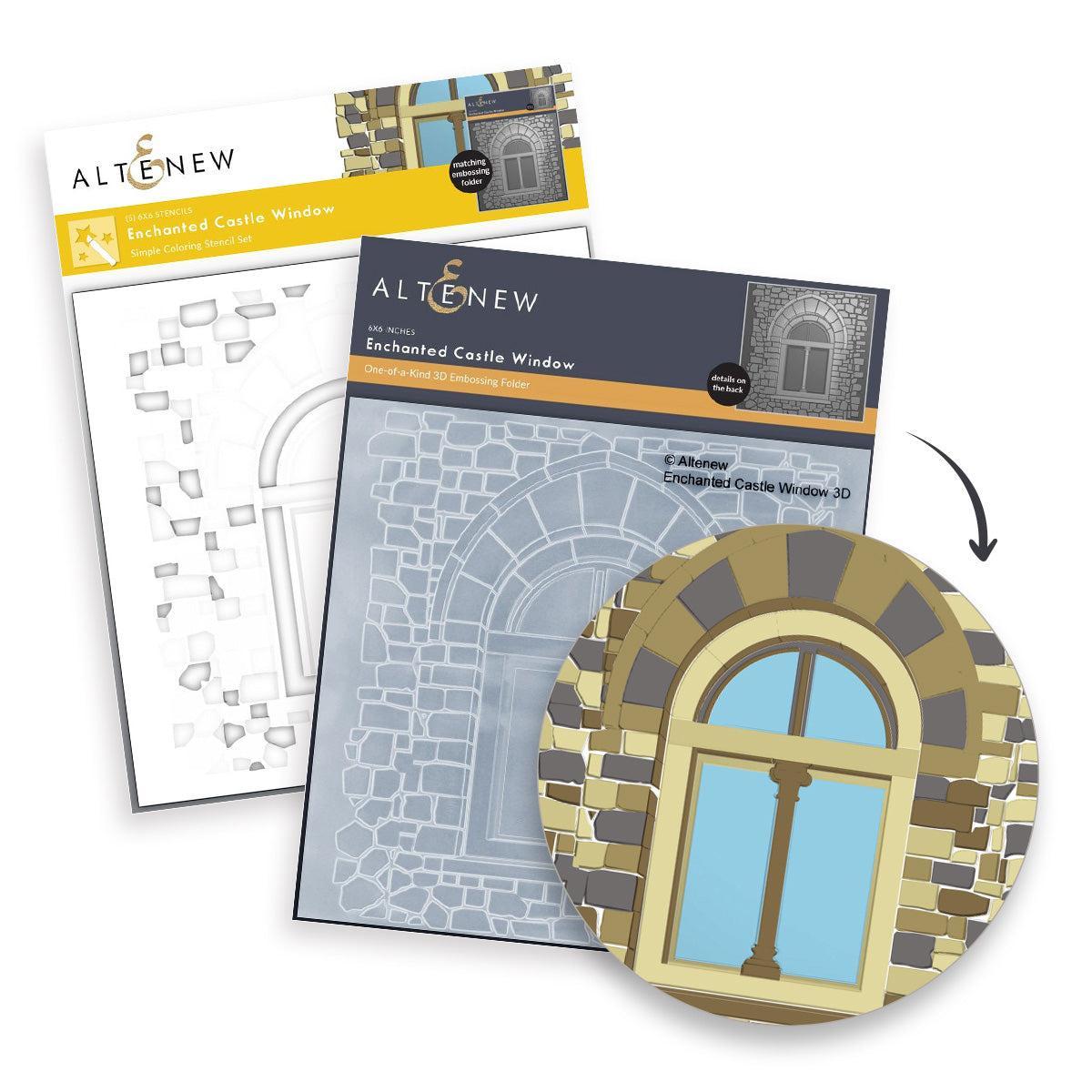Altenew - 3D Embossing Folder &amp; Stencils - Enchanted Castle Window-ScrapbookPal