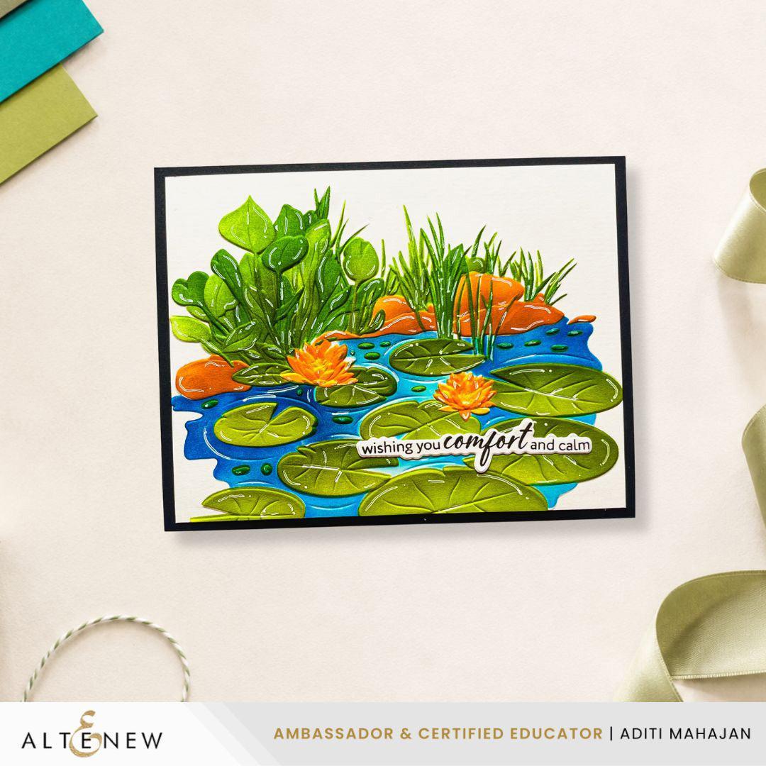 Altenew - 3D Embossing Folder &amp; Stencils - Lilypad Dreams-ScrapbookPal