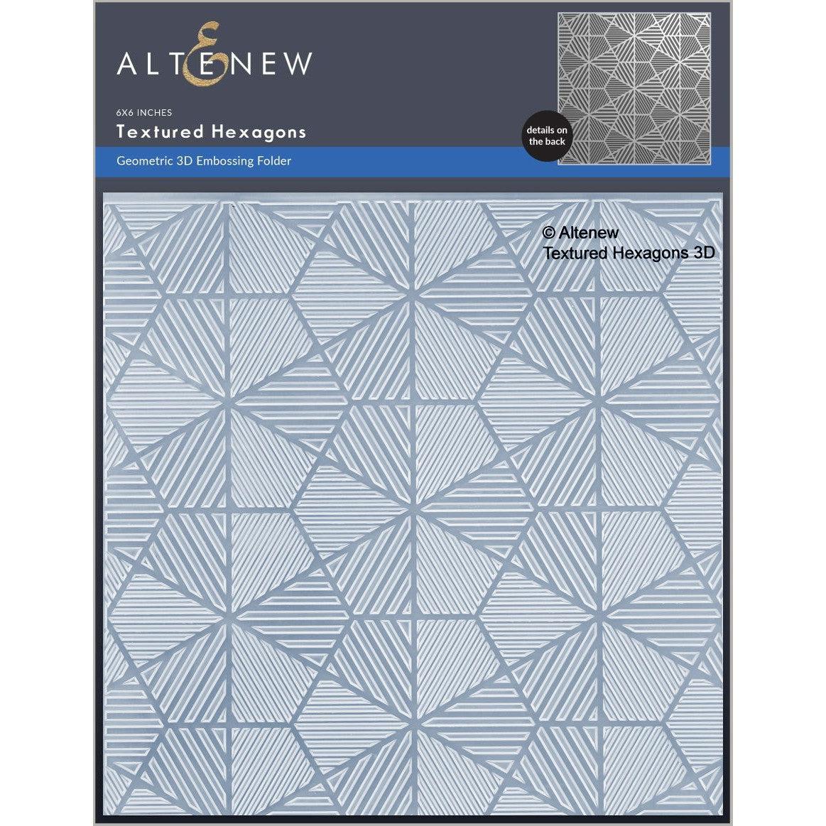 Altenew - 3D Embossing Folder - Textured Hexagons-ScrapbookPal