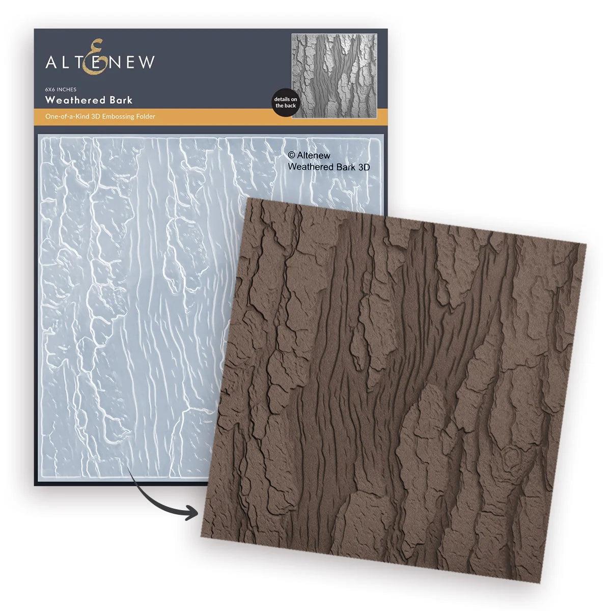 Altenew - 3D Embossing Folder - Weathered Bark-ScrapbookPal