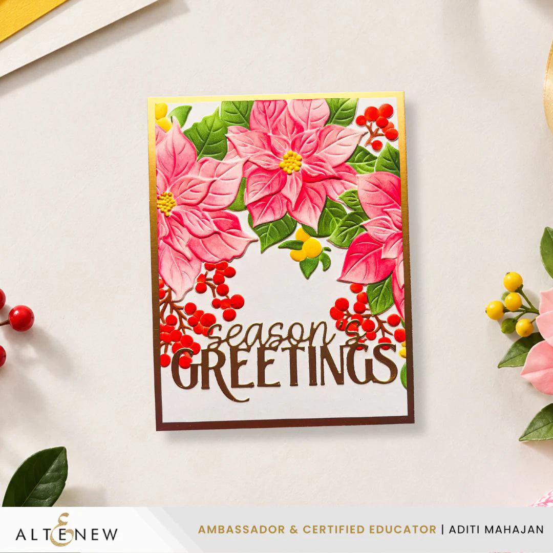 Altenew - 3D Embossing Folder - Winterberry Poinsettias-ScrapbookPal