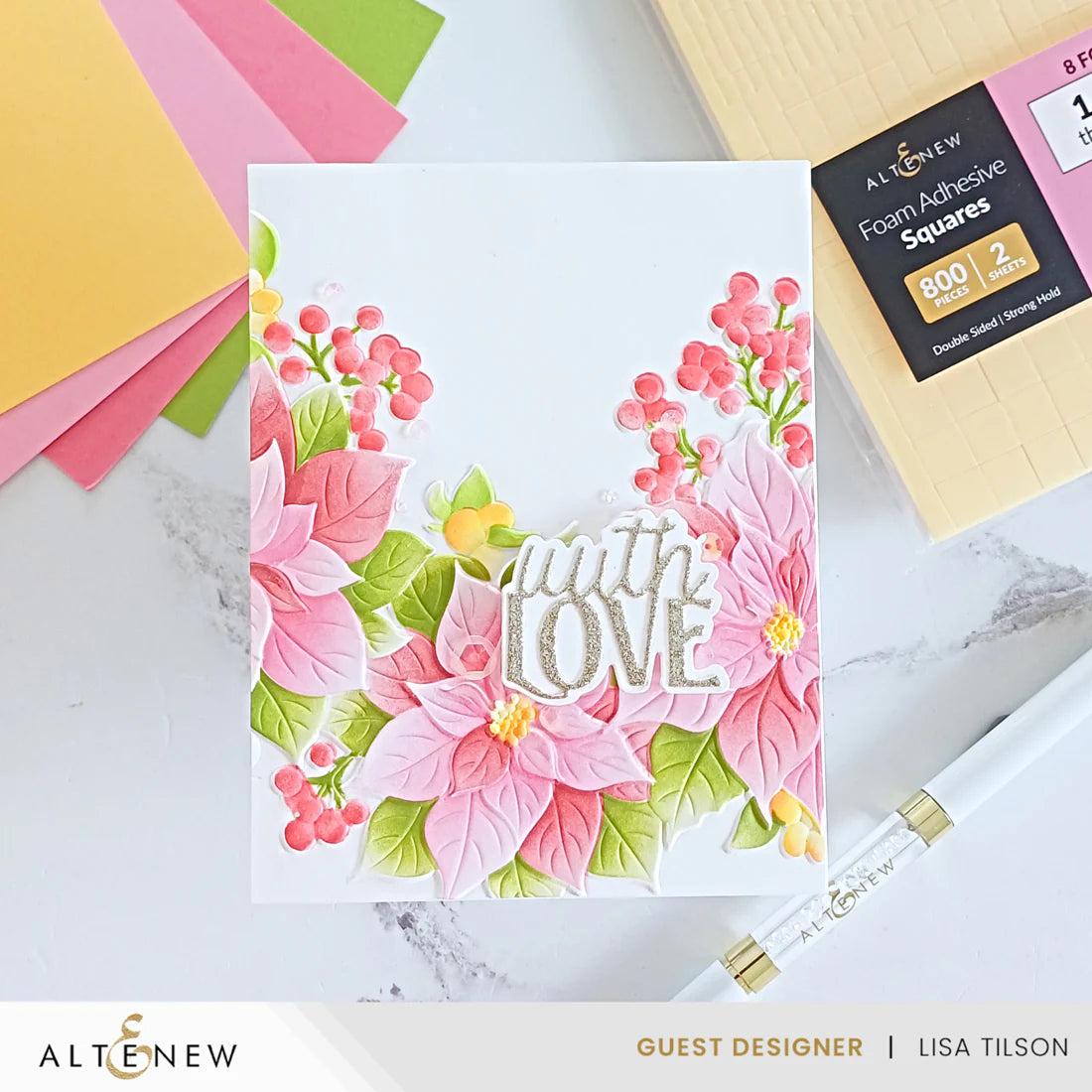 Altenew - 3D Embossing Folder - Winterberry Poinsettias-ScrapbookPal