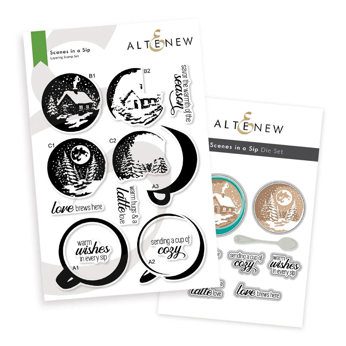 Altenew - Clear Stamps &amp; Dies - Scenes in a Sip-ScrapbookPal
