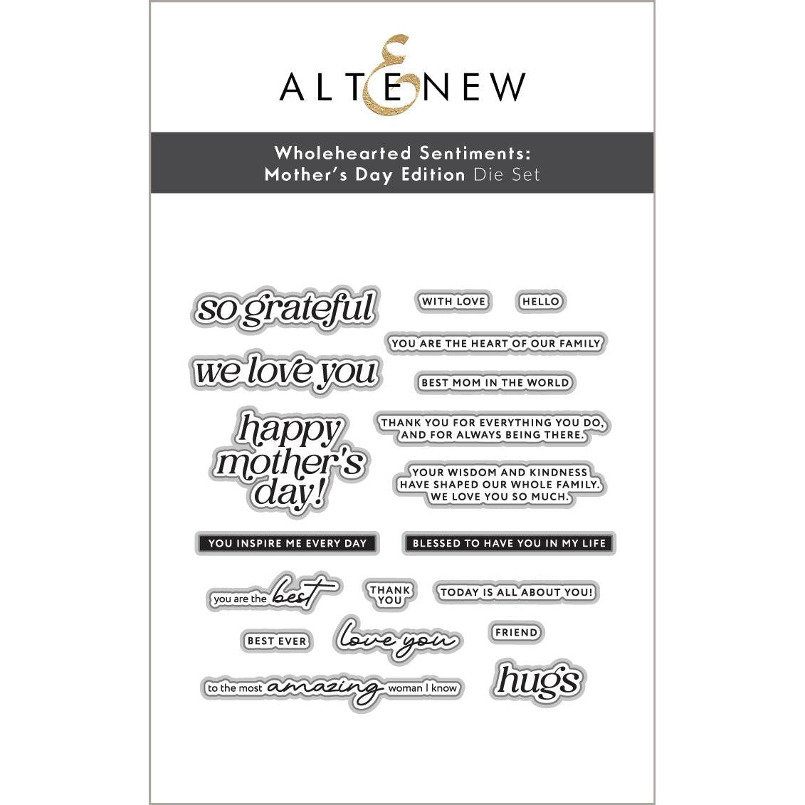 Altenew - Clear Stamps & Dies - Wholehearted Sentiments: Mother’s Day Edition-ScrapbookPal