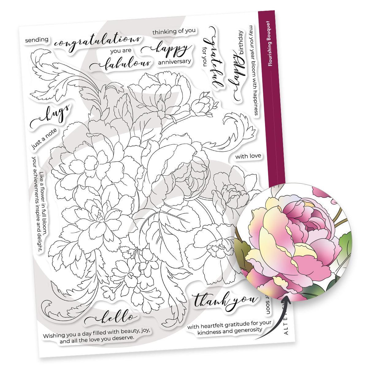Altenew - Clear Stamps - Flourishing Bouquet-ScrapbookPal