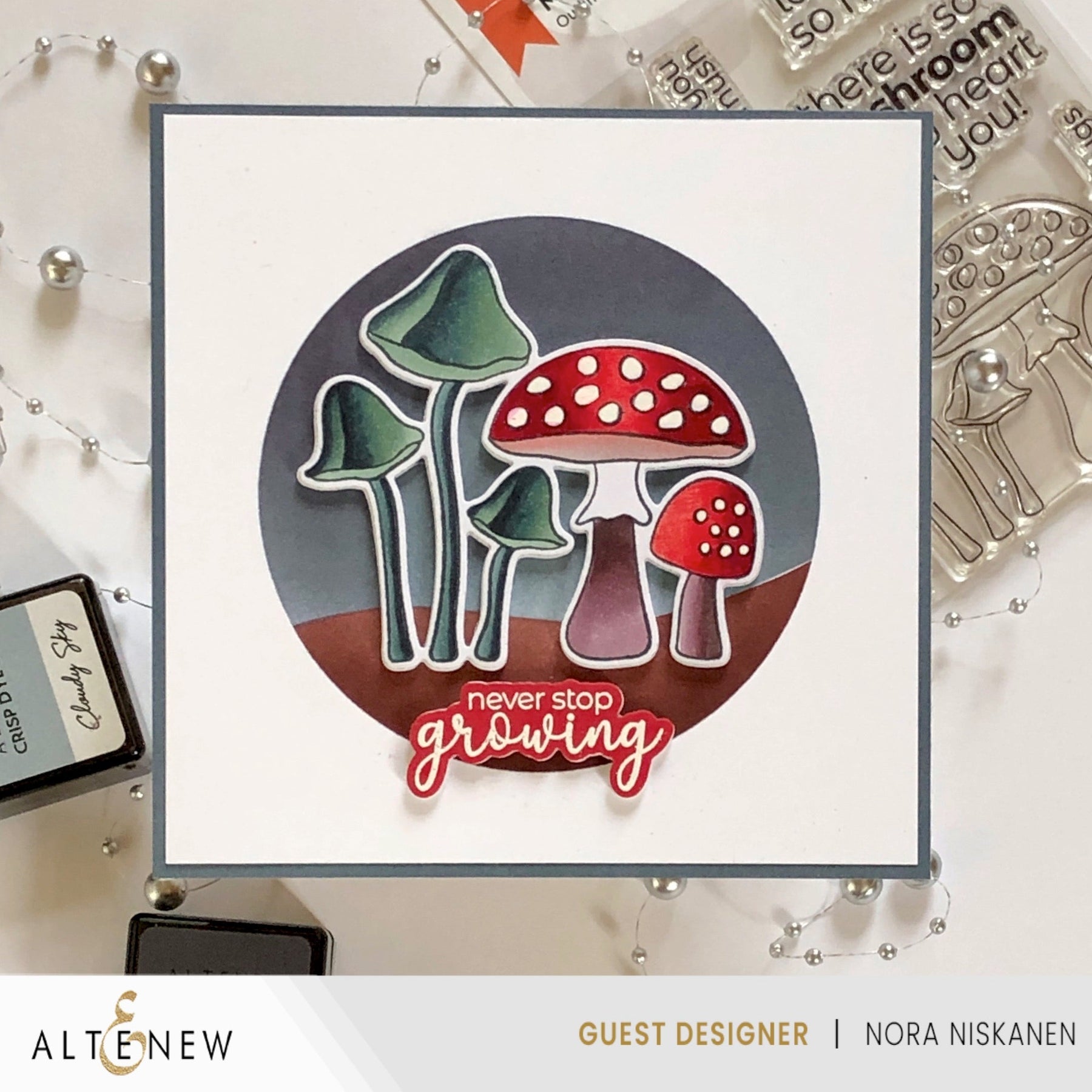 Altenew - Clear Stamps - Mushroom Sentiments-ScrapbookPal