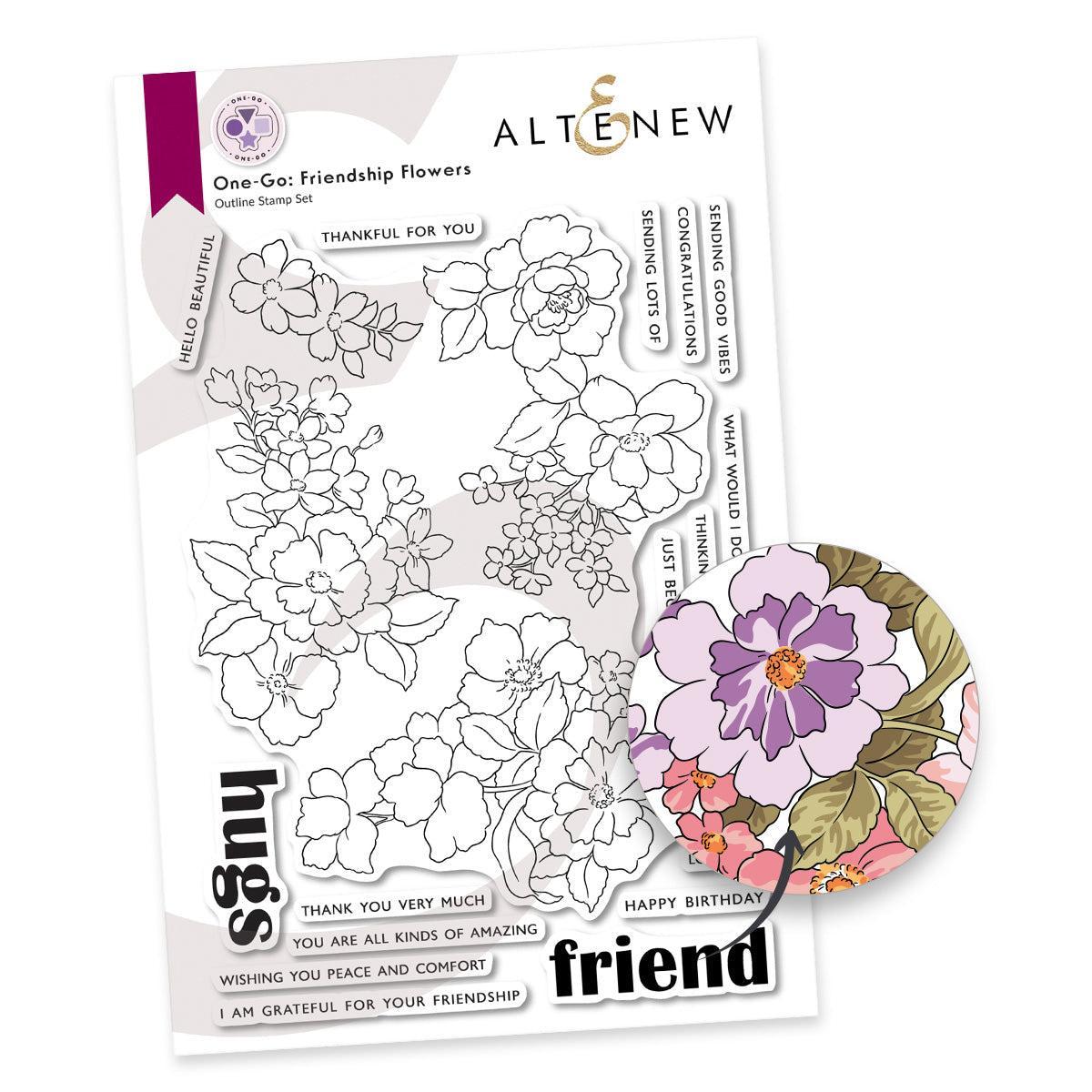 Altenew - Clear Stamps - One-Go: Friendship Flowers-ScrapbookPal