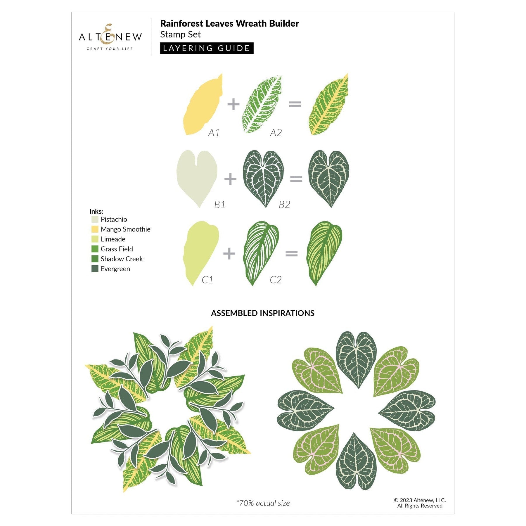 Altenew - Clear Stamps - Rainforest Leaves Wreath Builder-ScrapbookPal