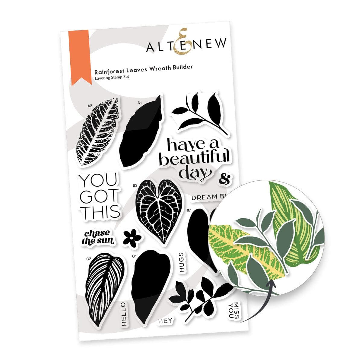 Altenew - Clear Stamps - Rainforest Leaves Wreath Builder-ScrapbookPal