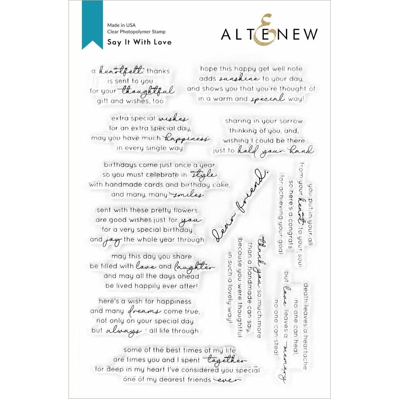 Altenew - Clear Stamps - Say It With Love-ScrapbookPal