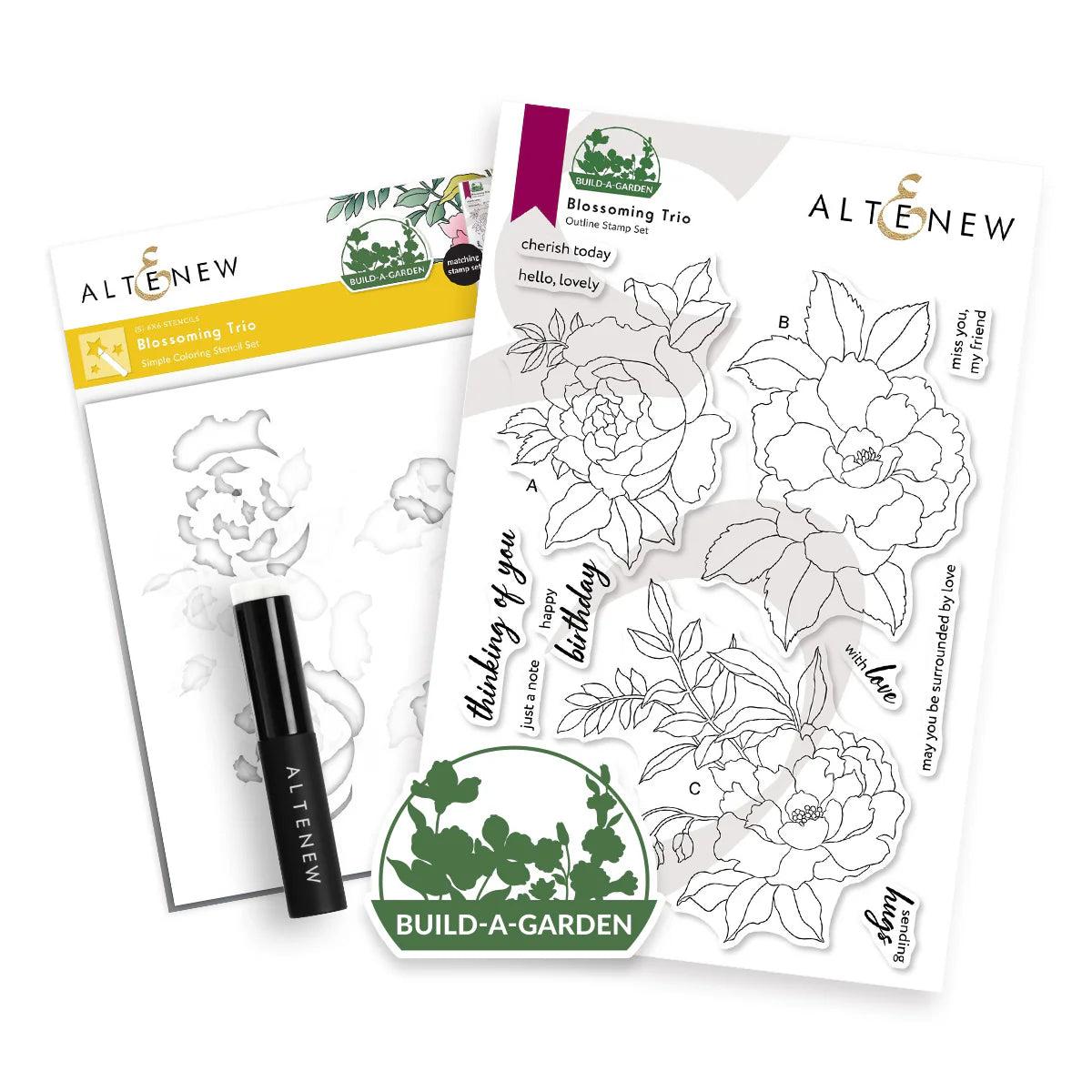 Altenew - Clear Stamps & Stencils - Build-A-Garden: Blossoming Trio-ScrapbookPal