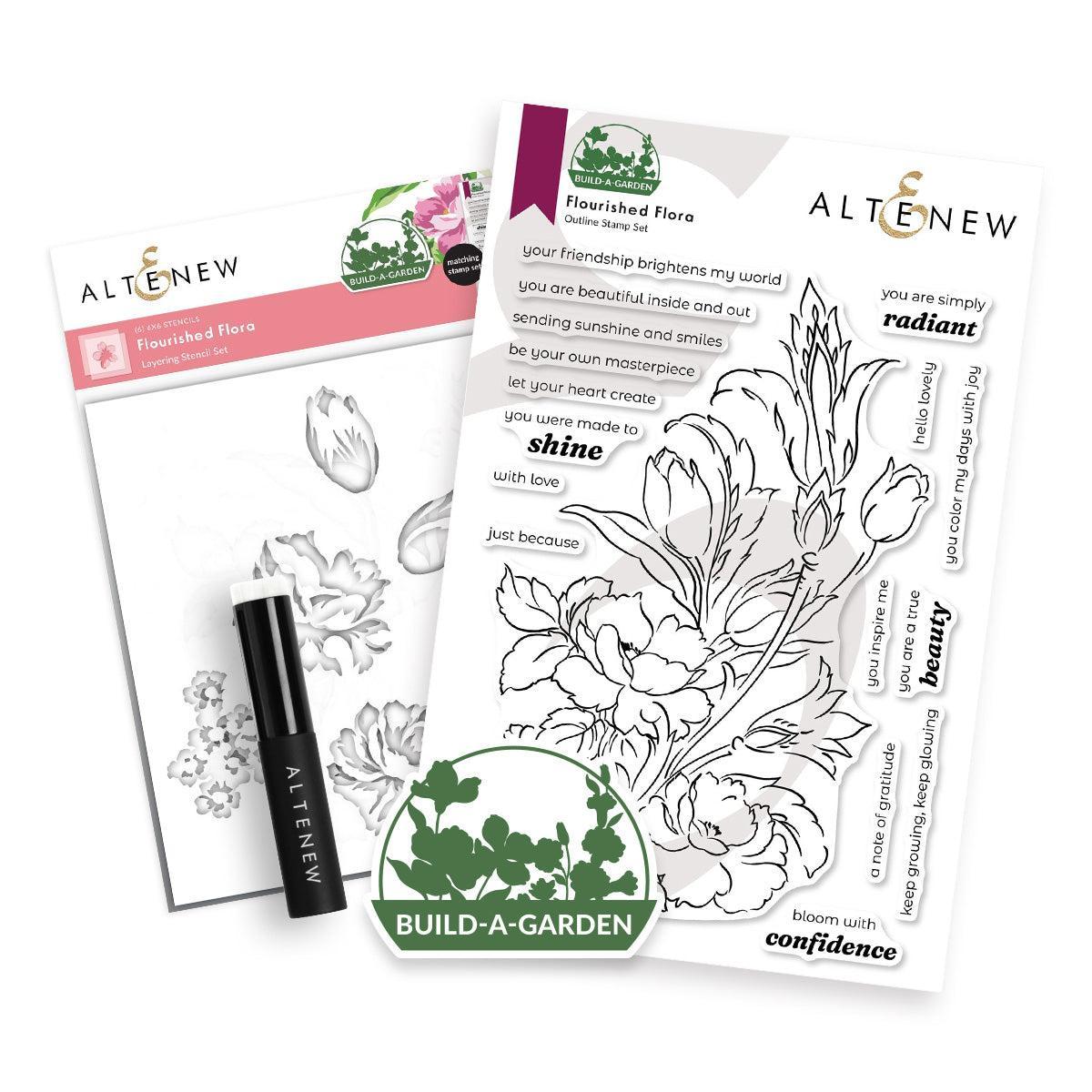 Altenew - Clear Stamps &amp; Stencils - Build-A-Garden: Flourished Flora-ScrapbookPal