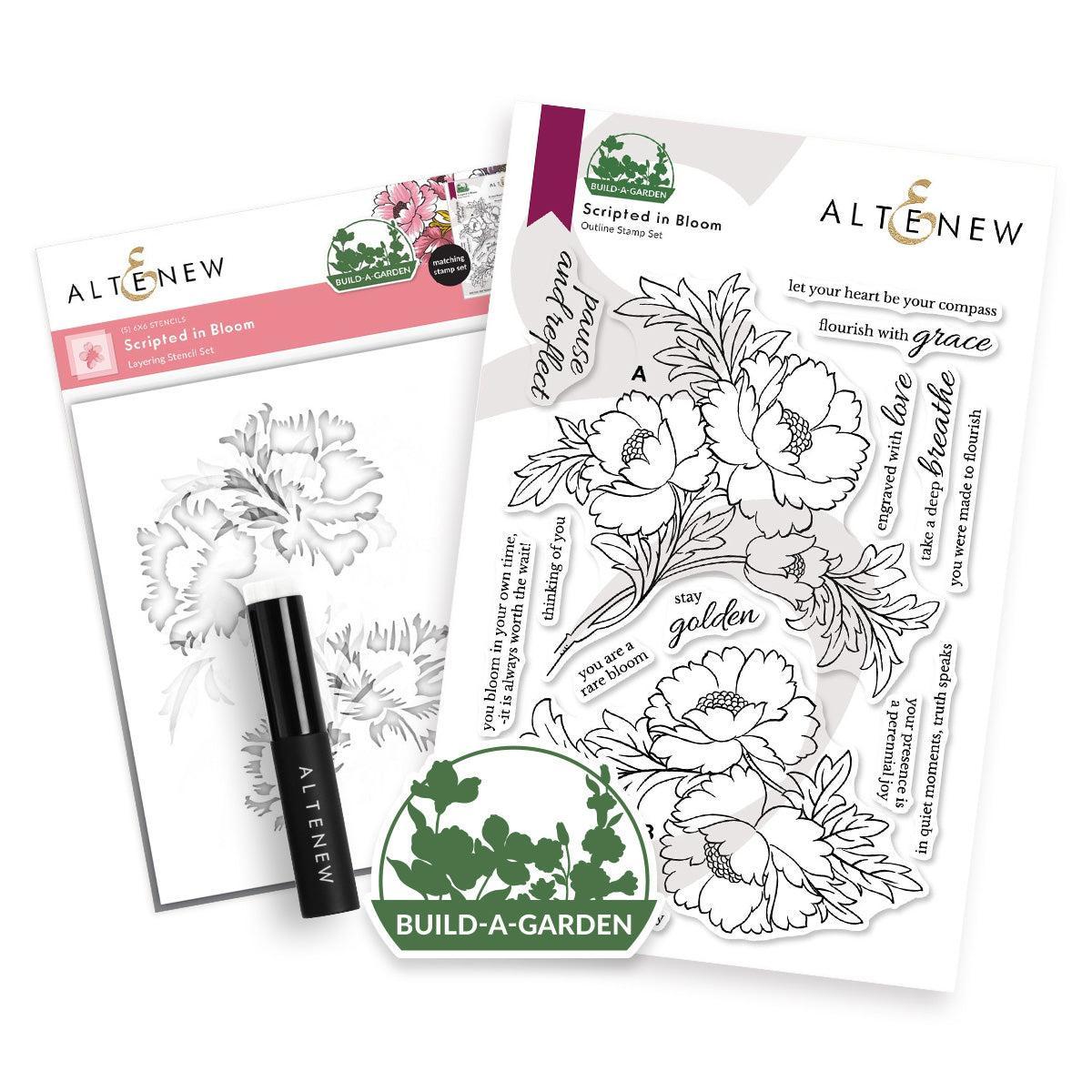 Altenew - Clear Stamps & Stencils - Build-A-Garden: Scripted in Bloom-ScrapbookPal