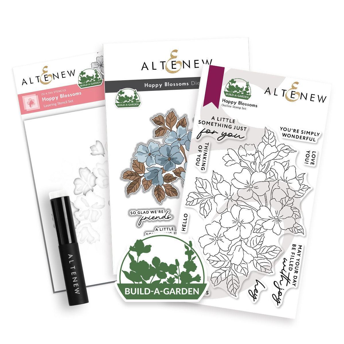 Altenew - Clear Stamps, Stencils, & Dies - Build-A-Garden: Happy Blossoms-ScrapbookPal
