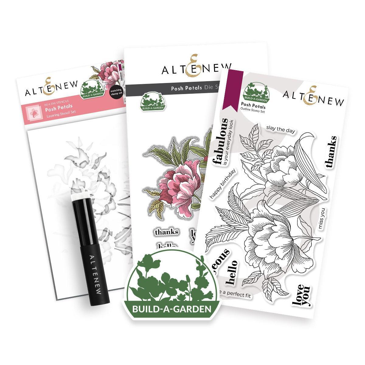 Altenew - Clear Stamps, Stencils & Dies - Build-A-Garden: Posh Petals-ScrapbookPal