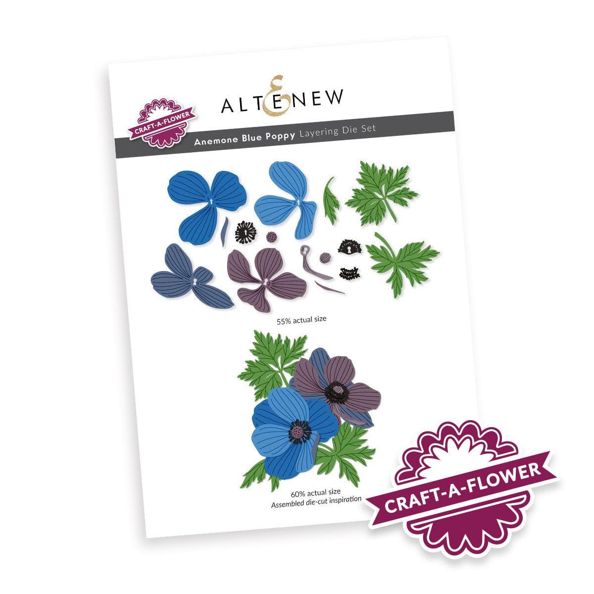 Altenew - Dies - Craft-A-Flower: Anemone Blue Poppy Layering-ScrapbookPal