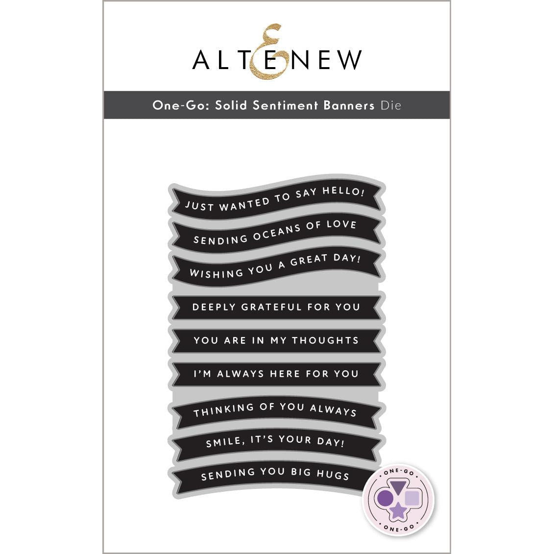 Altenew - Dies - One-Go: Solid Sentiment Banners-ScrapbookPal