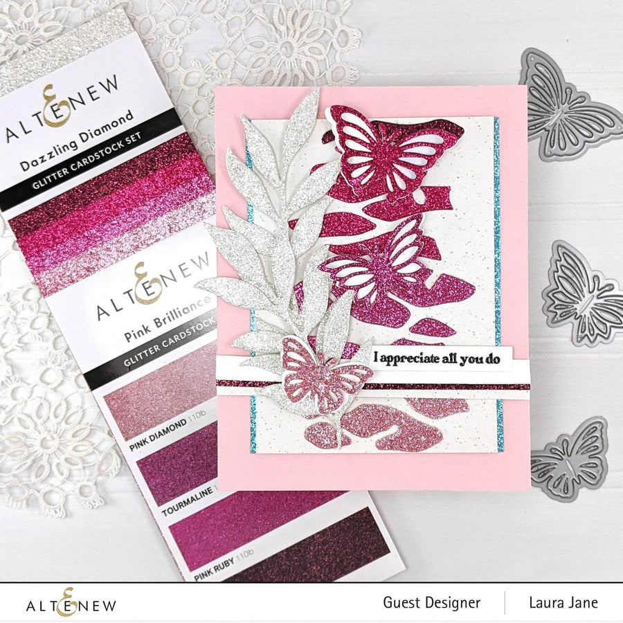 Altenew - Glitter Cardstock Set - Pink Brilliance-ScrapbookPal