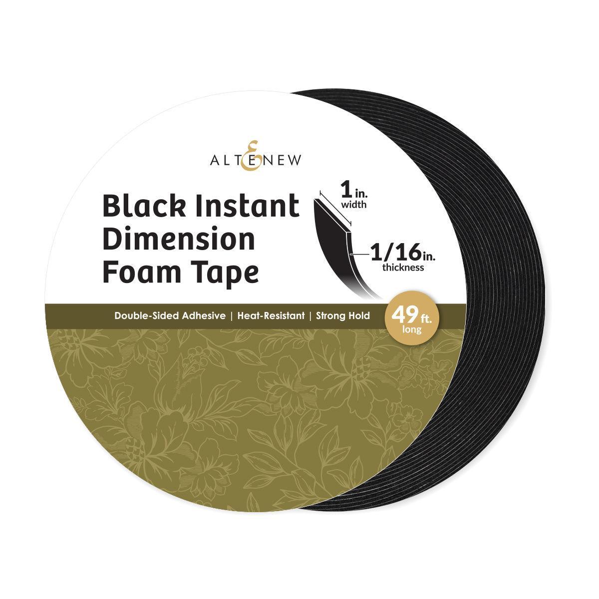 Altenew - Instant Dimension Foam Tape - Black - 1/16'' x 1'' x 15m-ScrapbookPal