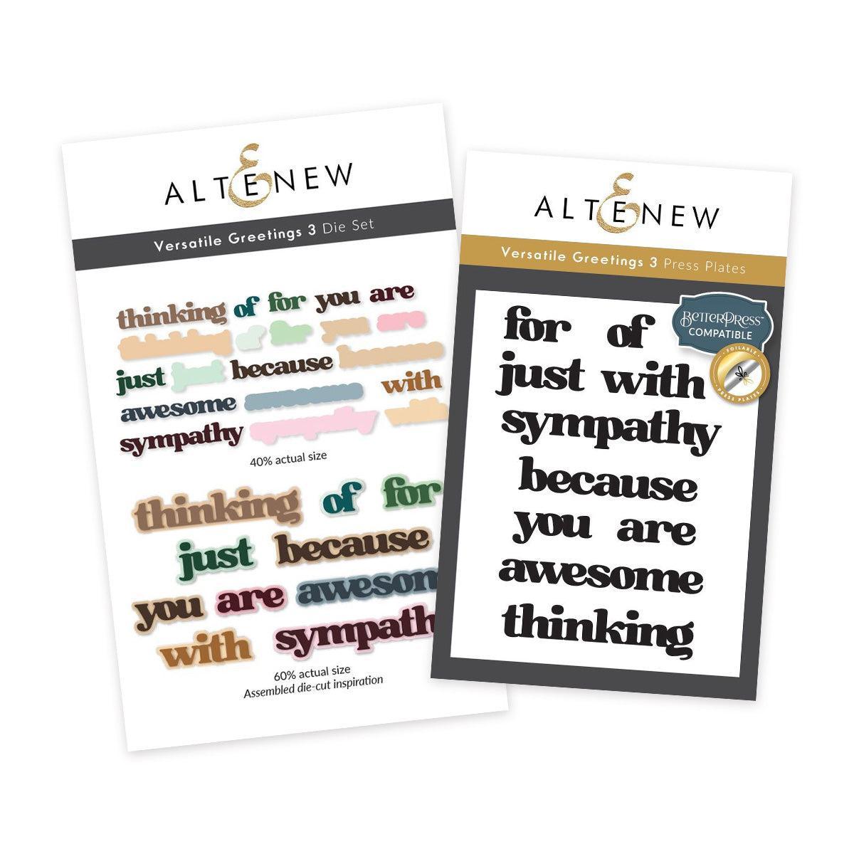 Altenew - Press Plates &amp; Dies - Versatile Greetings 3 (Comfort Edition)-ScrapbookPal