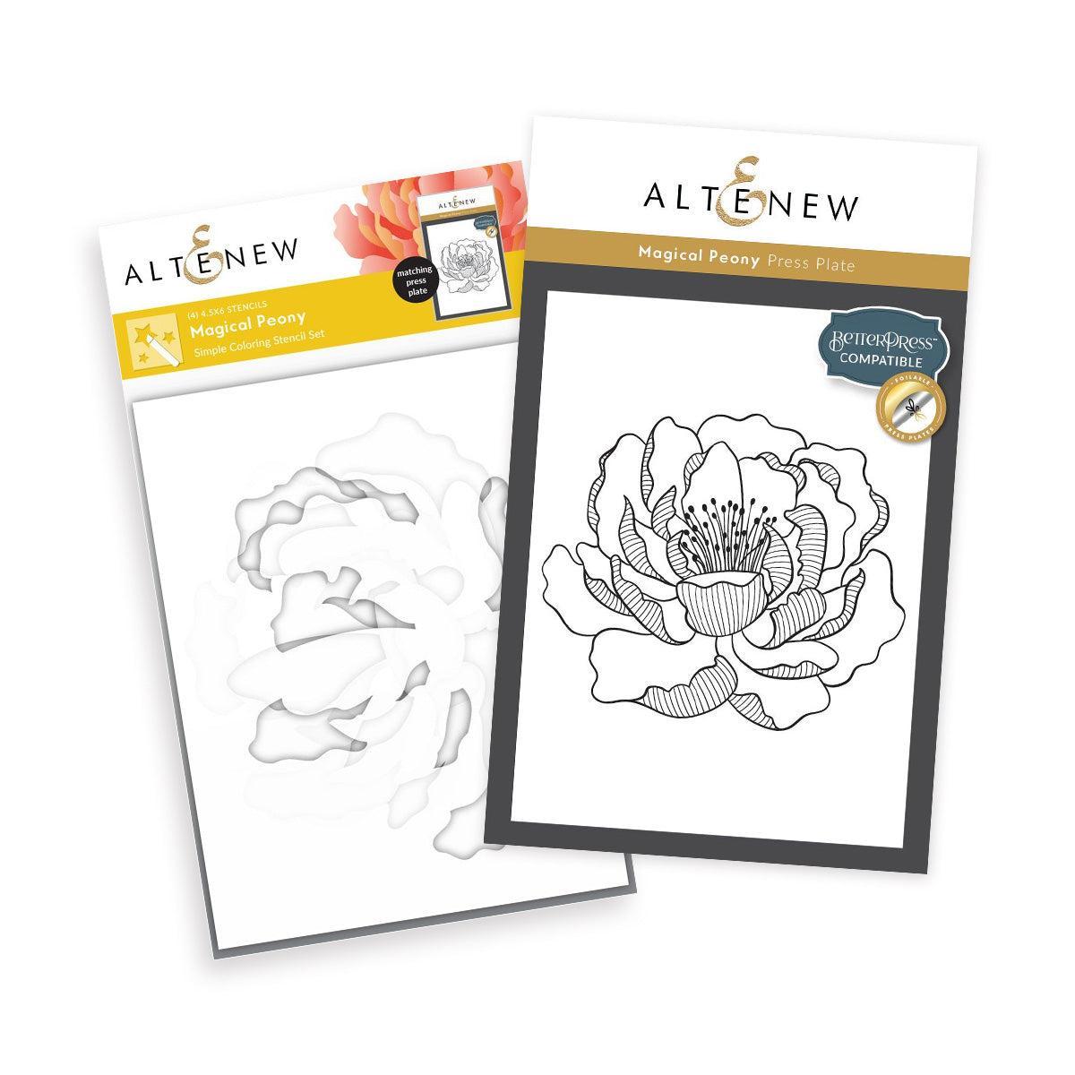 Altenew - Press Plates &amp; Stencils - Magical Peony-ScrapbookPal