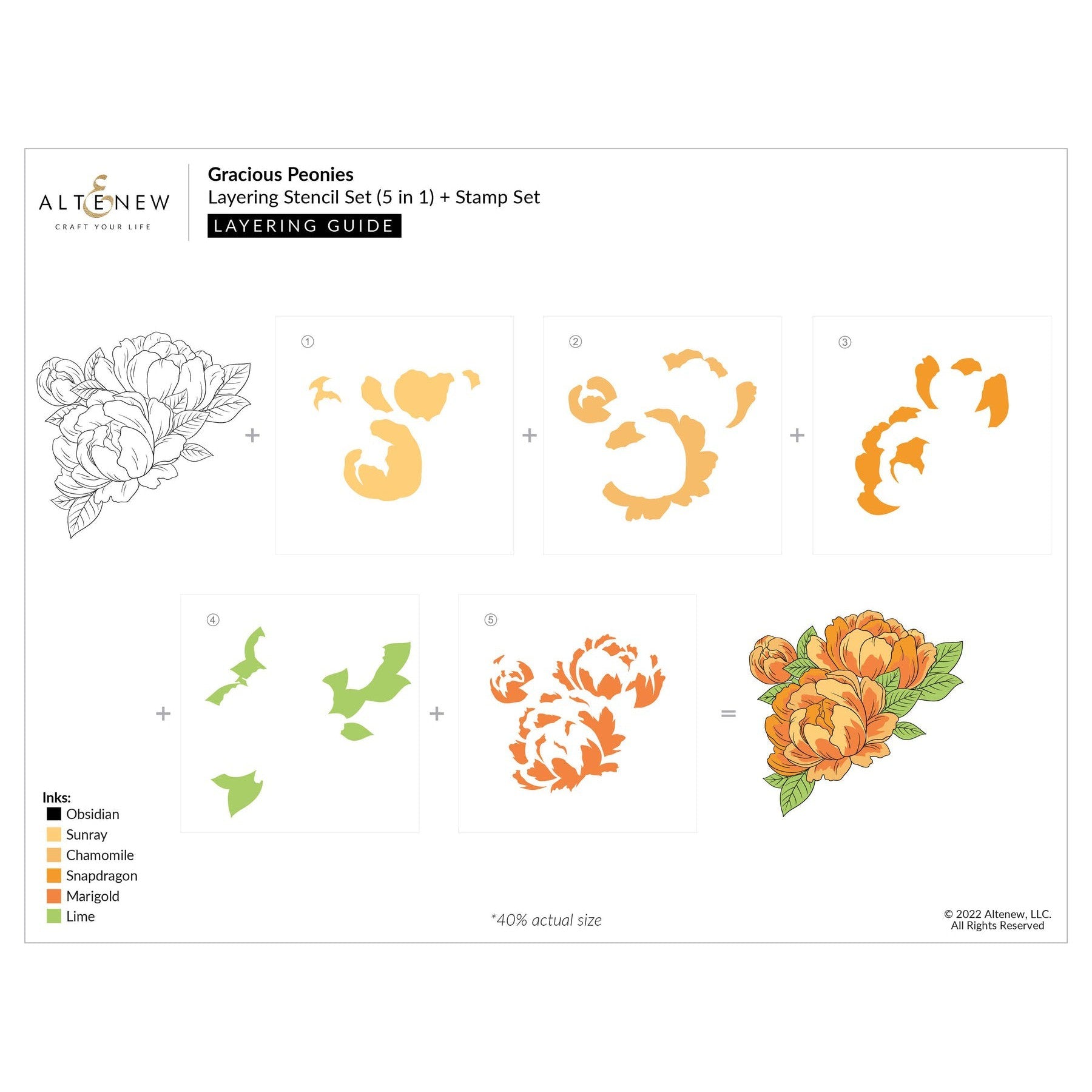 Altenew - Stencils - Gracious Peonies Layering-ScrapbookPal