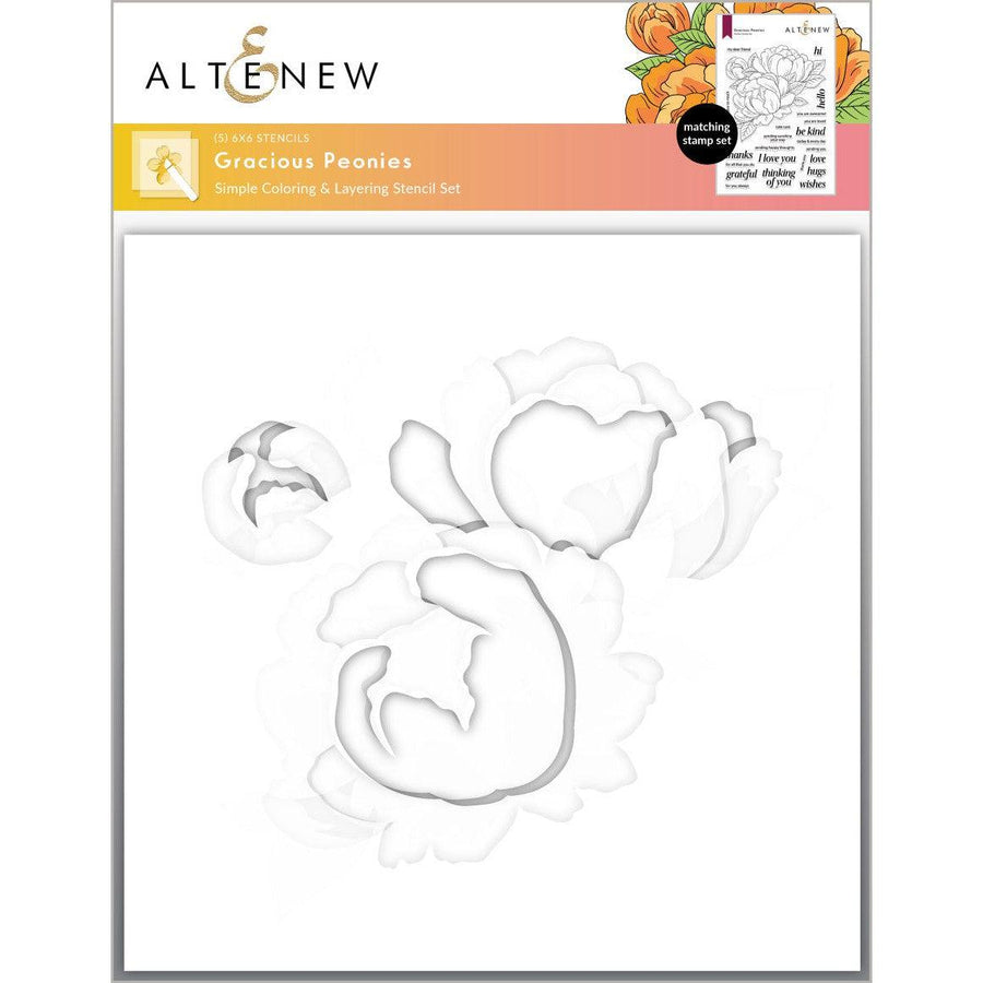 Altenew - Stencils - Gracious Peonies Layering-ScrapbookPal