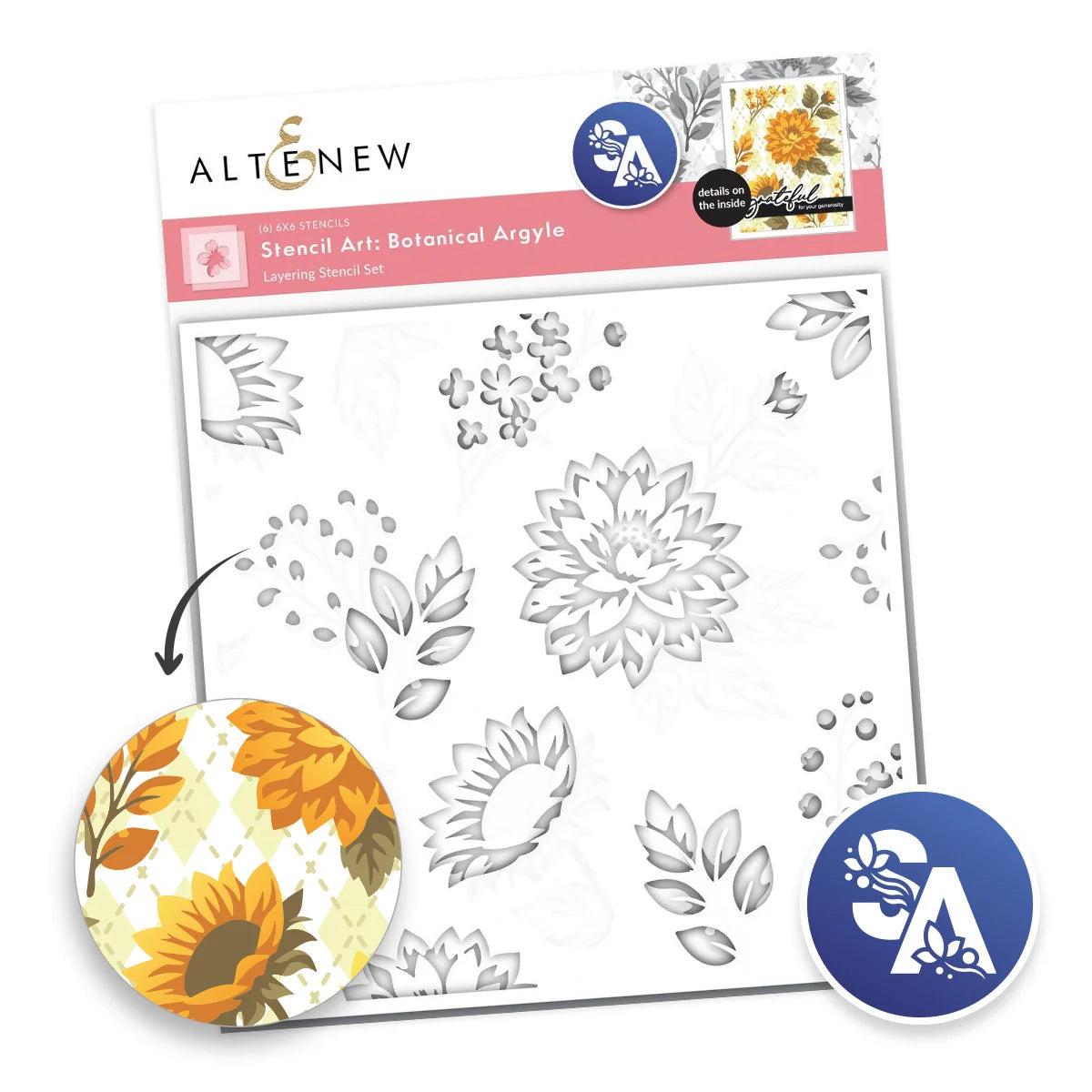 Altenew - Stencils - Stencil Art: Botanical Argyle-ScrapbookPal