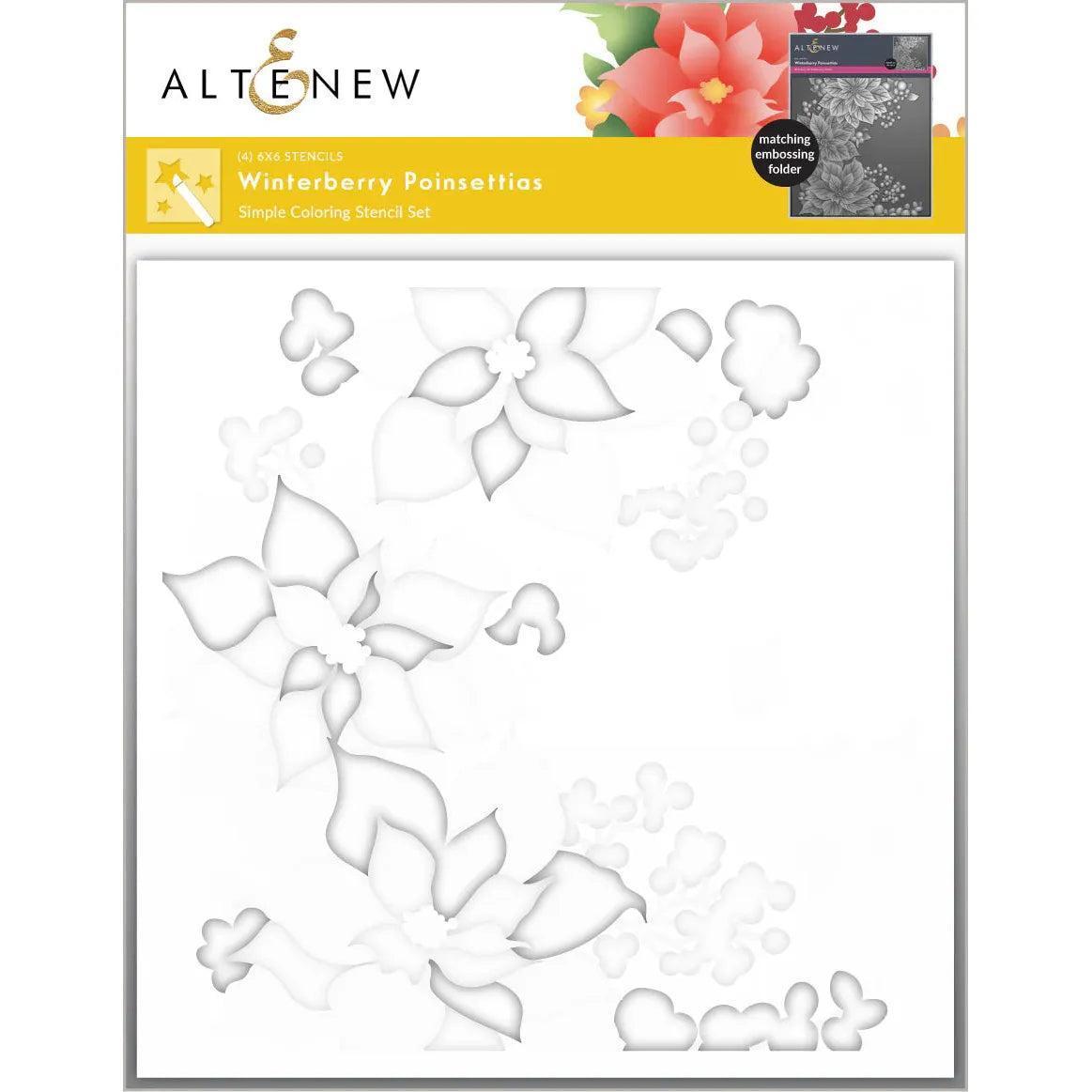 Altenew - Stencils - Winterberry Poinsettias-ScrapbookPal