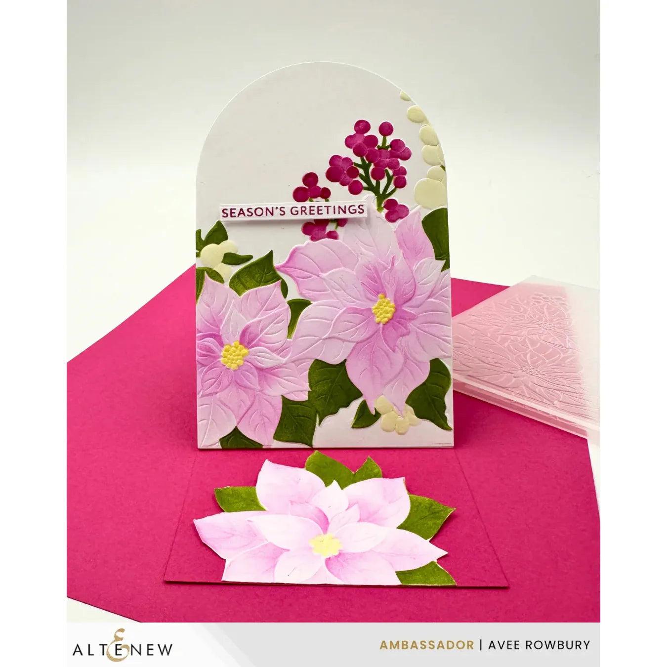 Altenew - 3D Embossing Folder - Winterberry Poinsettias-ScrapbookPal