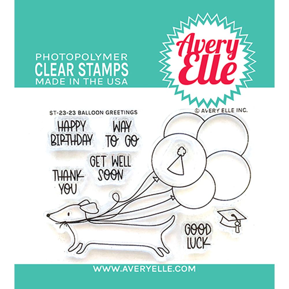 Avery Elle - Clear Stamps - Balloon Greetings-ScrapbookPal