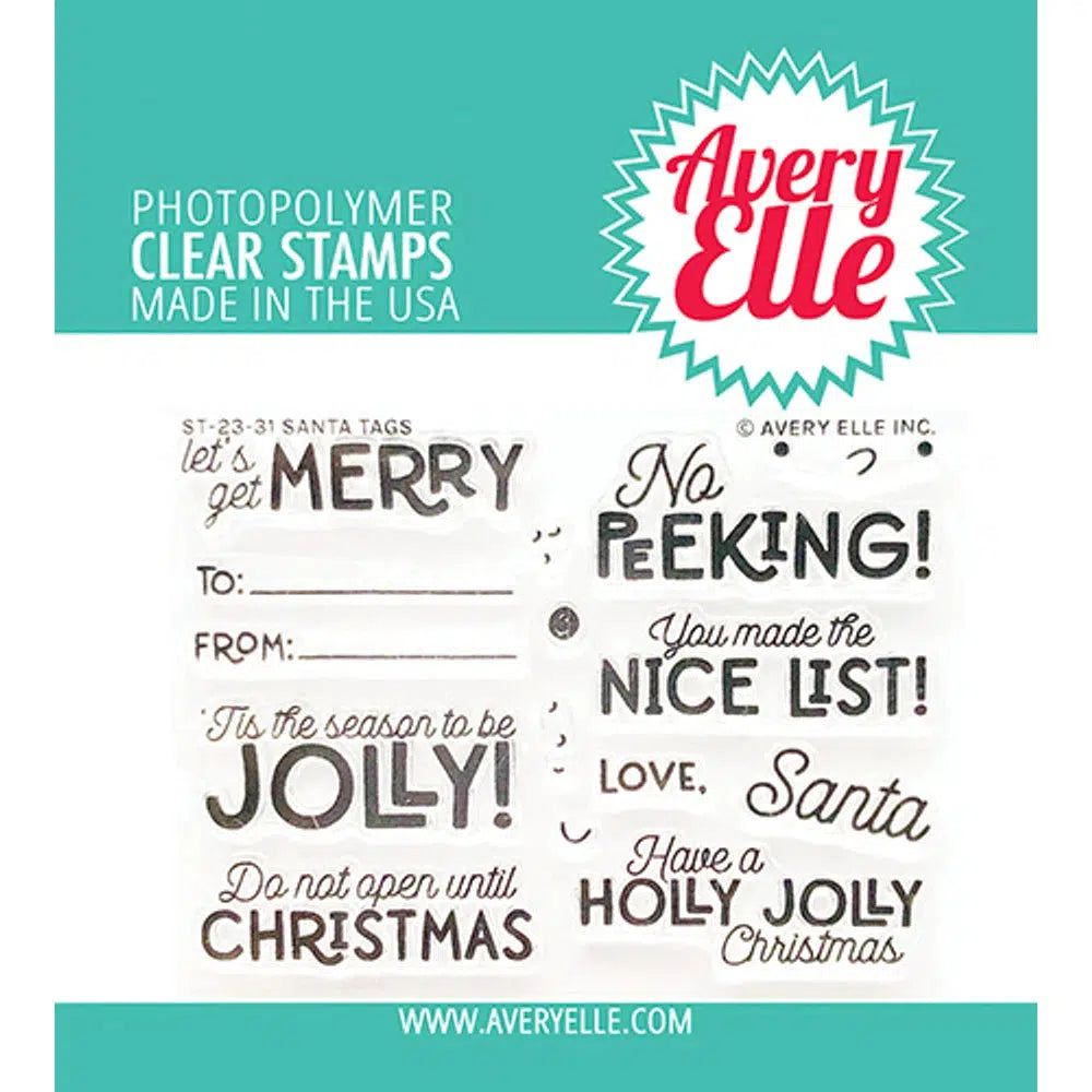 Avery Elle - Clear Stamps - Santa Tags-ScrapbookPal