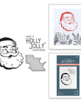 Spellbinders - More BetterPress Christmas Collection - Press Plate & Dies - Holly Jolly Santa