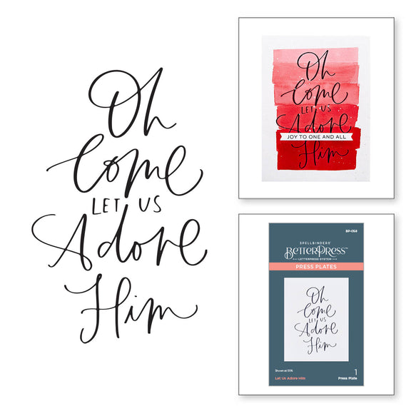 Spellbinders - More BetterPress Christmas Collection - Press Plate - Let Us Adore Him